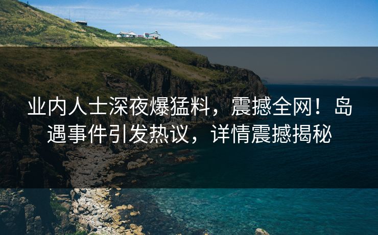 业内人士深夜爆猛料，震撼全网！岛遇事件引发热议，详情震撼揭秘